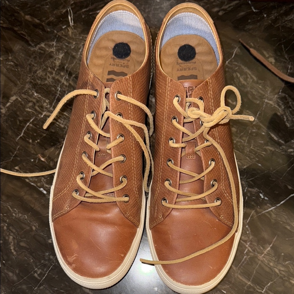 Sperry Men's Tan Leather Sneakers